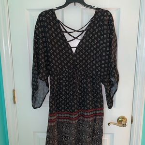 Open Back Flare-Sleeved Dress